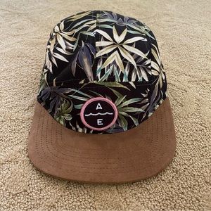 American Eagle Outfitters Five Panel Tropical Hat with Flat Brim Adjustable Cap